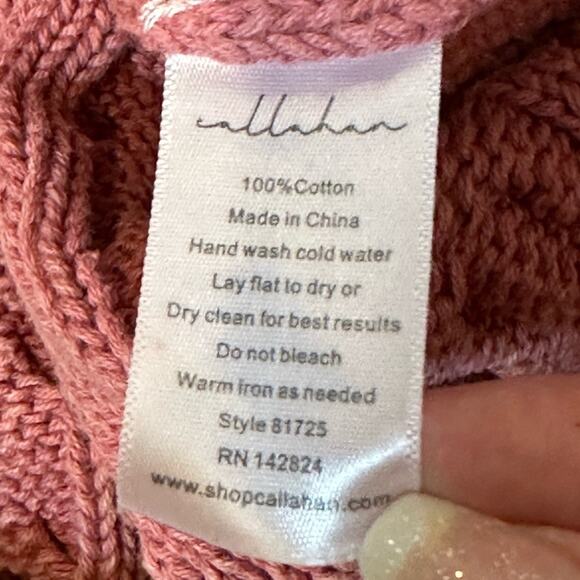 #T9 Callahan Revolve Enzyme Wash Rose Cable Knit Boat Neck Sweater $124 - Picture 14 of 14